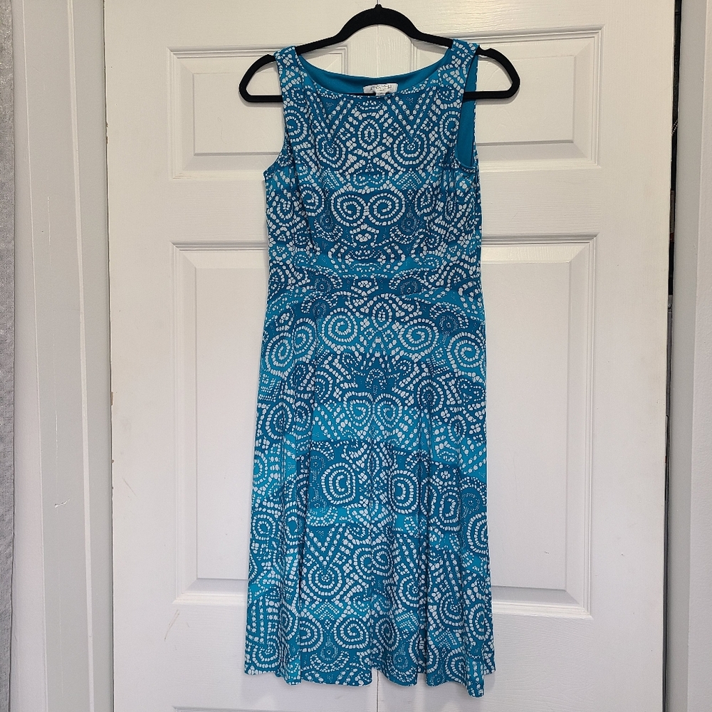 KASPER blue and white patterned sleeveless dress by Kasper‎ Size 4